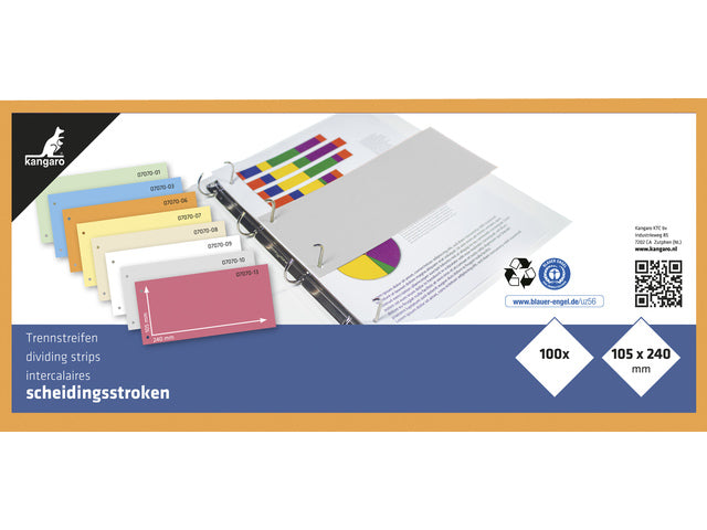 Scheidingsstrook Kangaro 2-gaats 240x105mm 180 grams RC oranje