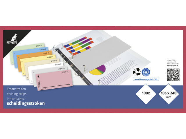 Scheidingsstrook Kangaro 180gr 240x105 2r Pak 100. RC rot