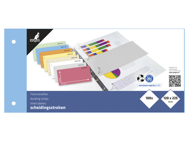 Scheidingsstrook Kangaro 2-gaats 225x120mm 180 grams RC blauw