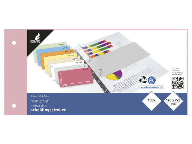 Scheidingsstrook Kangaro 2-gaats 225x120mm 180 grams RC roze