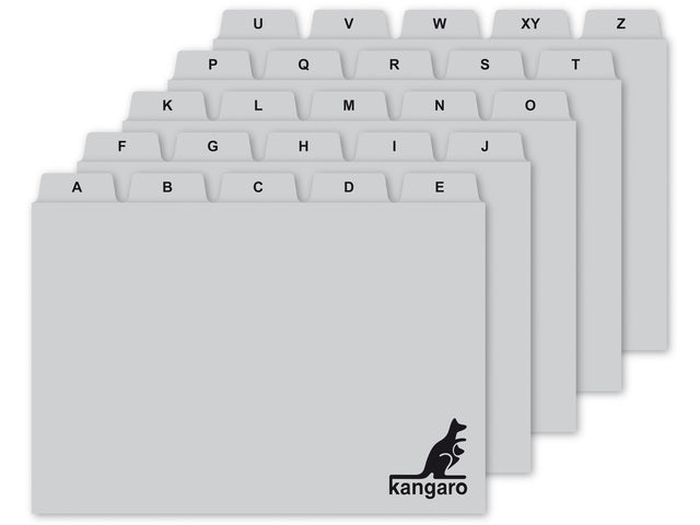 Tabkaart Kangaro AZ PP 250 micron grijs 148x100/110mm