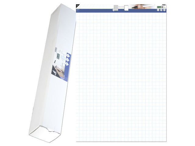 Flipoverpapier Kangaro blanco / ruit 65x100cm microperforatie 50 vel opgerold in verzenddoos