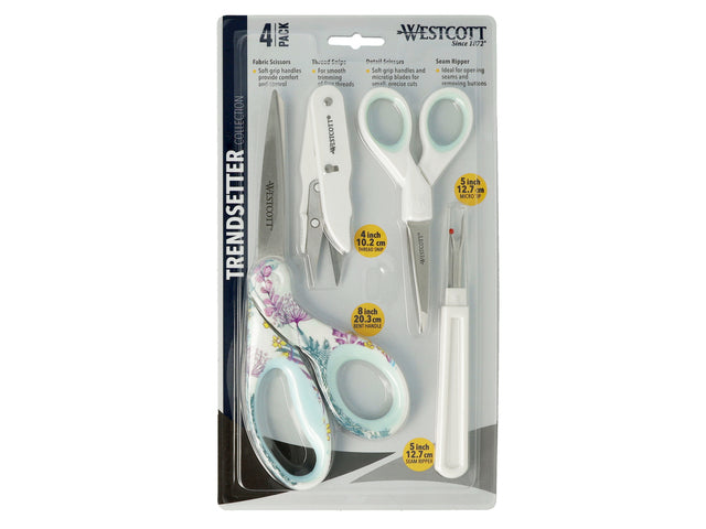 Naaiset Westcott 4 delig, stoffenschaar, silhouetschaar, draadschaar en tornmesje
