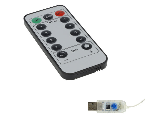 Lichtslinger Clauss LED 100 Led's 10m met USB aansluiting 5 volt met afstandsbediening