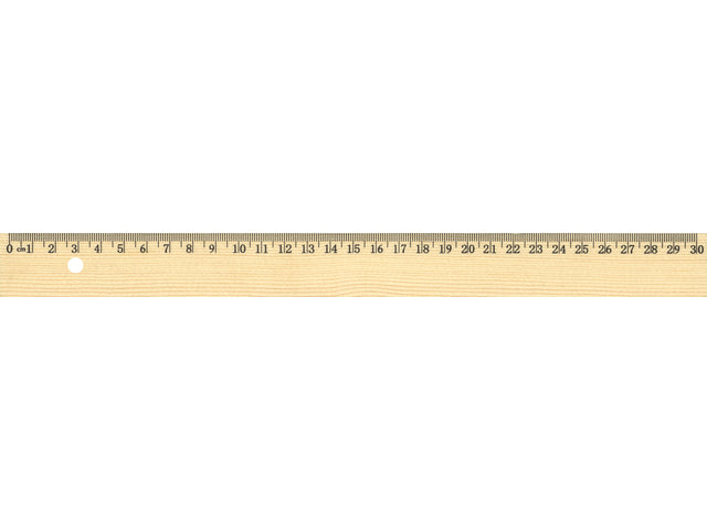 Liniaal Westcott 30cm hout met metaalinleg