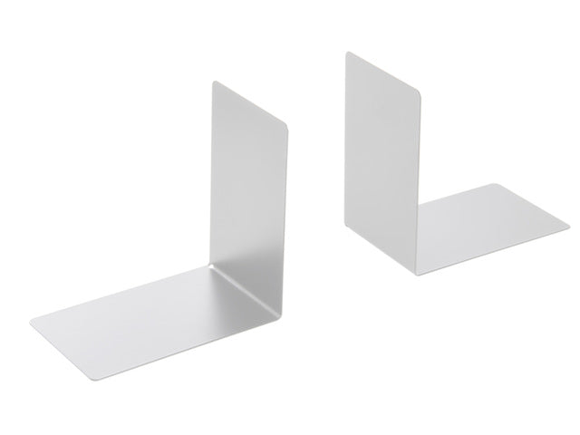 Boekensteun Westcott, graues Metall, 2 Stück, 90 x 140 x 140 mm