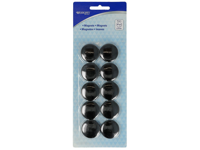 Magneet Westcott zwart pak à 10st. Ø 30x8mm, 900g