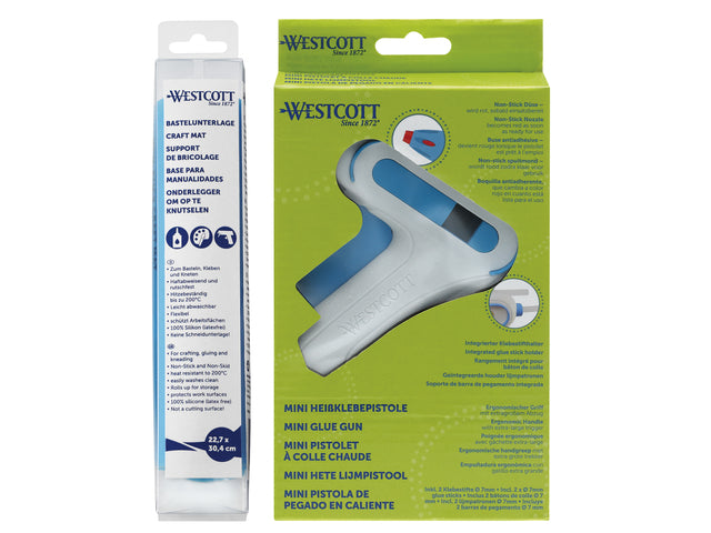 Lijmpistoolset met lijmstiften en knutselmat