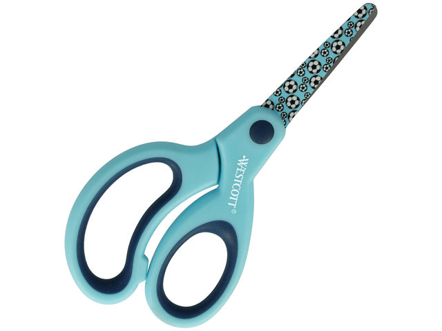 Schaar Westcott Kids 13cm softgrip ronde punt blauw
