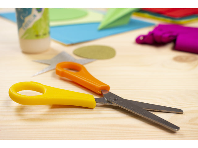 Schaar Westcott Kids 13cm ronde punt linkshandig geel/oranje