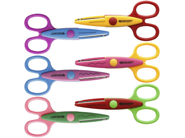 Figuurschaar Westcott 14cm set á 6 stuks assorti motieven