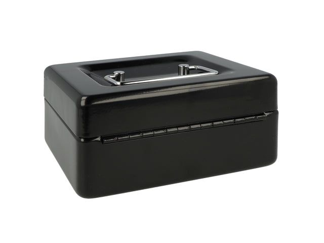 Geldkist Westcott 152x120x79mm zwart, kunststof inzet met 6 vakken