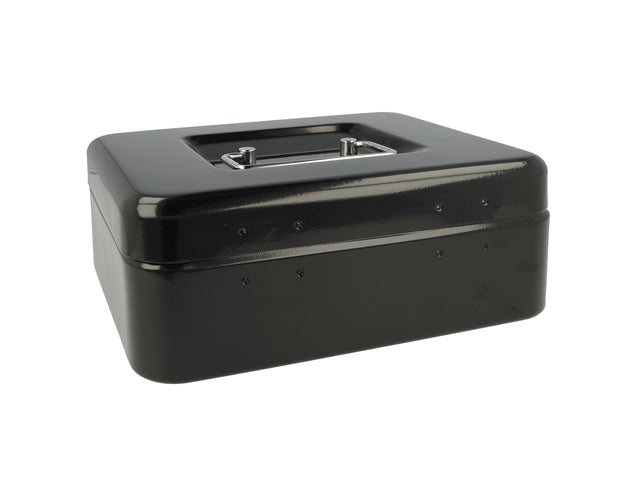 Geldkist Westcott 200x161x90mm zwart, kunststof inzet met 3 vakken