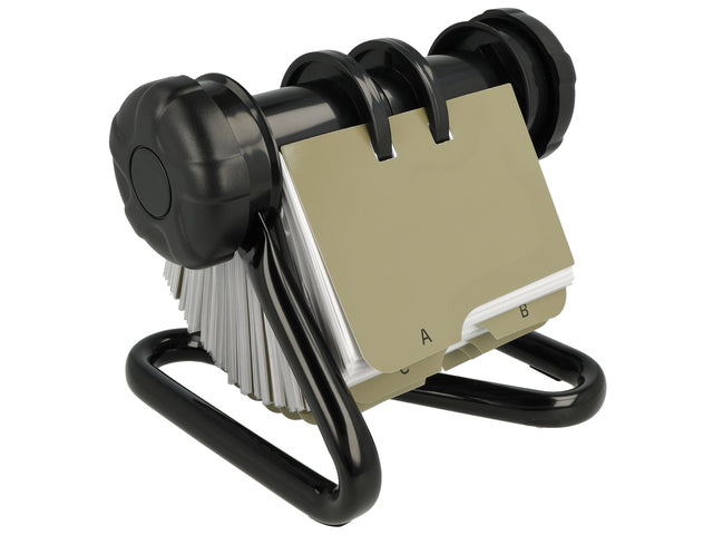 Rolodex Westcott zwart 16x14x13cm met 200 hoezen