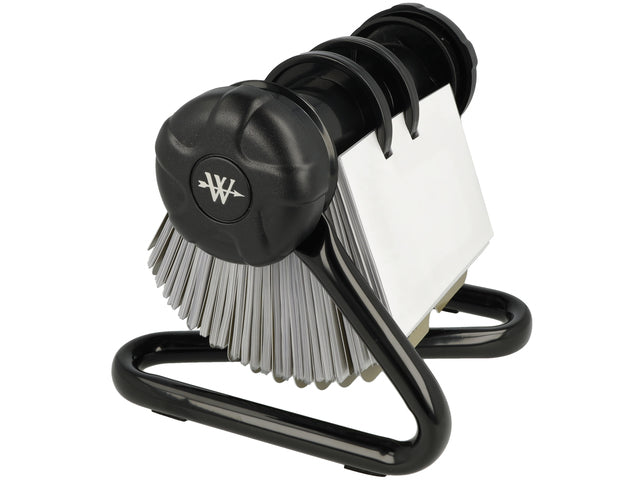 Rolodex Westcott zwart 16x14x13cm met 200 hoezen