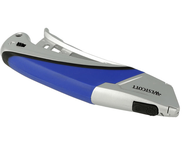 Snijmes Westcott Safety 18mm met tanggreep en blad vol autom intrekbaar