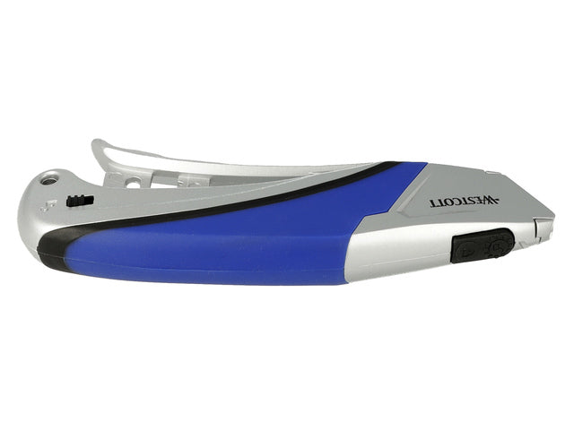 Snijmes Westcott Safety 18mm met tanggreep en blad vol autom intrekbaar