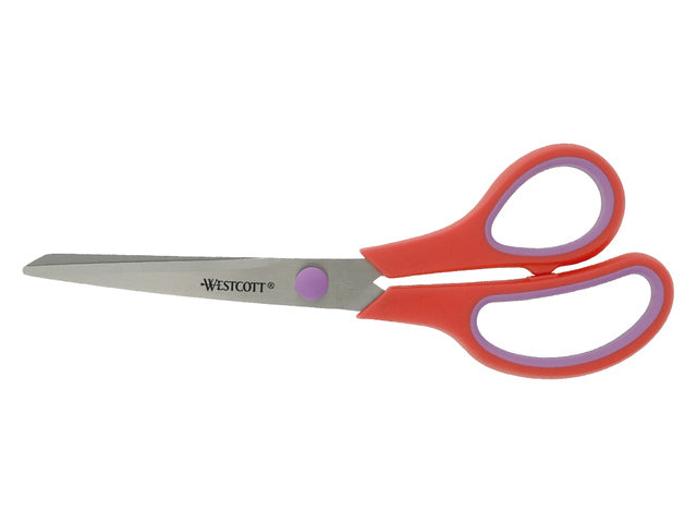 Scharenset Westcott Easy grip 3dlg 20cm ass. kleur RVS ( cassis, turquoise en koraal rood)