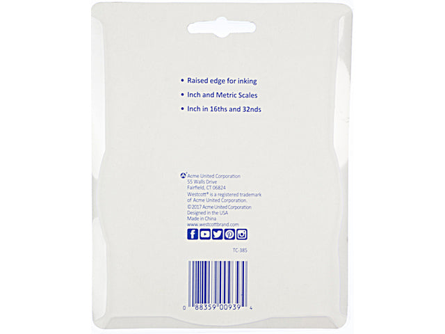 Flexibele liniaal Westcott 40cm inch en cm verdeling