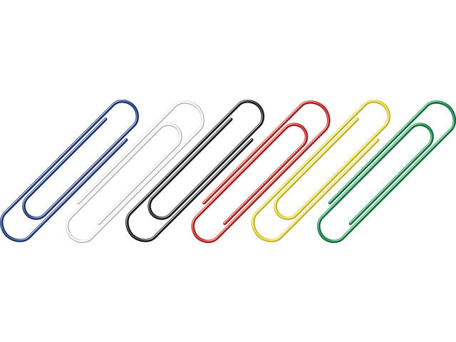 Paperclips Alco 50mm rond assorti kleuren 30 stuks in doos