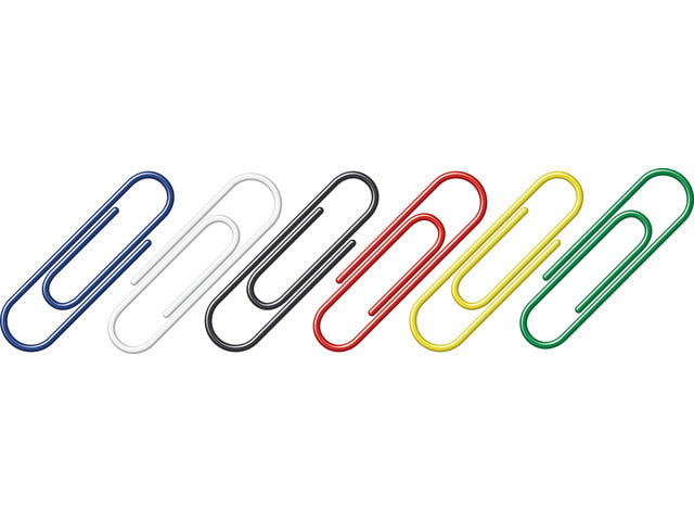 Paperclips Alco 26mm ronde doos a 100 stuks assorti kleuren
