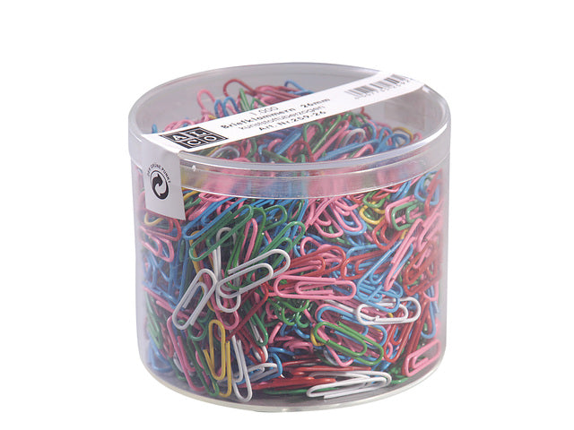 Paperclips Alco 26mm ronde doos a 1000 stuks assorti