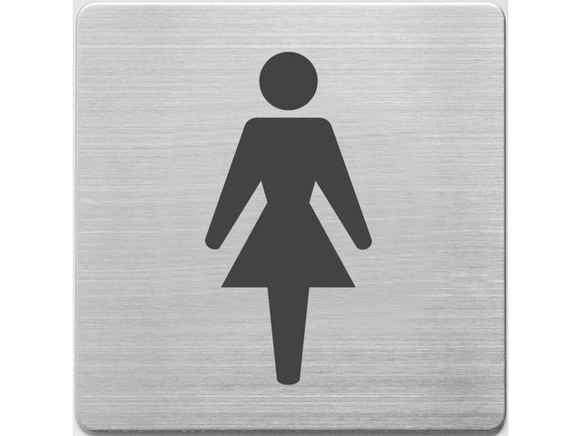 Pictogram Alco RVS 90x90x1mm - WC dames -