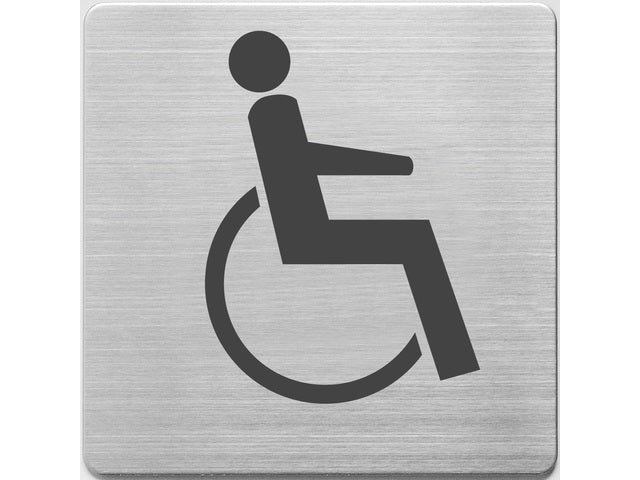 Pictogram Alco RVS 90x90x1mm - WC gehandicapten -