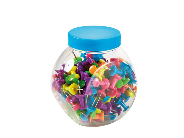 Pushpin Alco 150 st in schroefdop-box NEON-Kleur