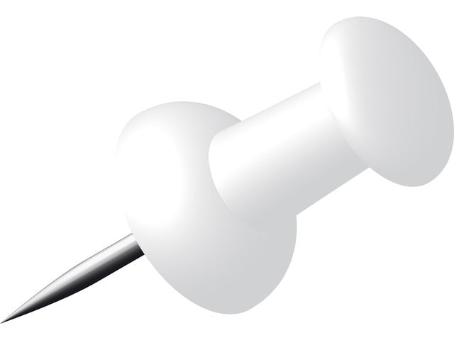 Pushpins Alco doosje a 40 stuks wit