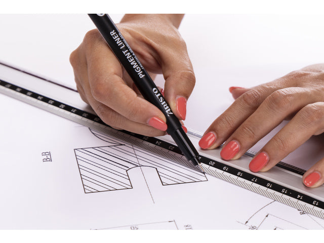 Liniaal Aristo 50 cm Aluminium mit Gummi-Innenbein