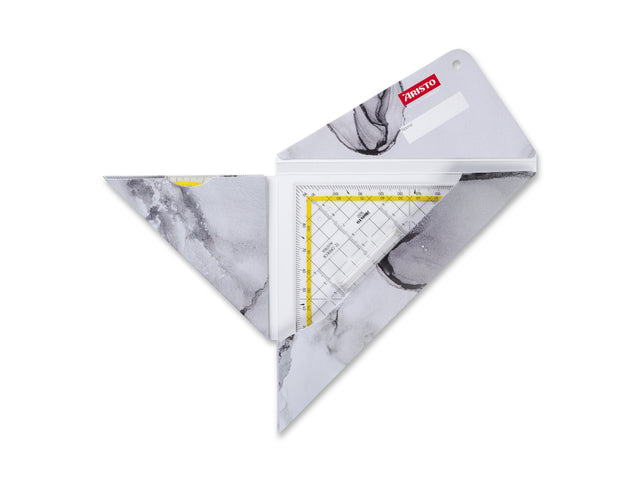 Geocoverset Aristo 3in1 White&Grey, 1 geocover, 1 geodriehoek en 1 tekendriehoek