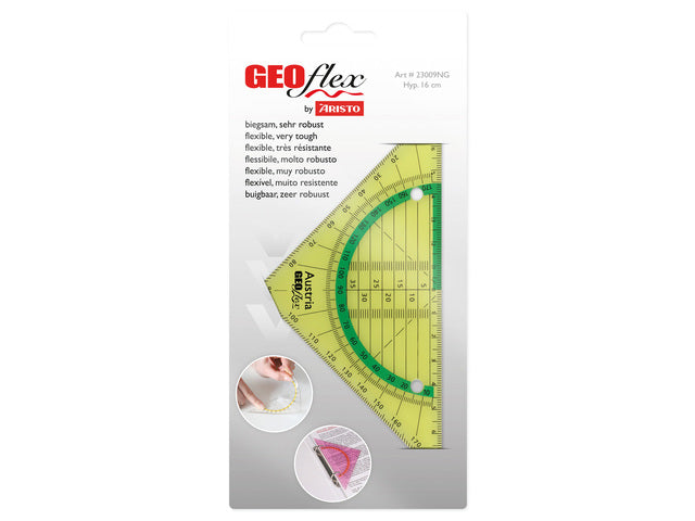 Geodriehoek Aristo GEOflex 14cm flexibel Neon groen