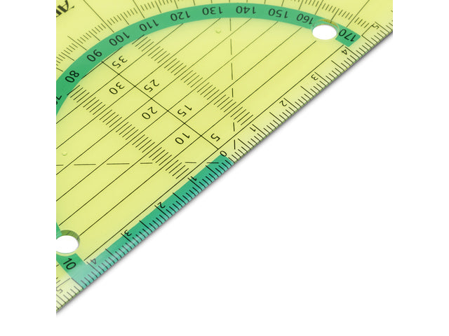 Geodriehoek Aristo GEOflex 14cm flexibel Neon groen