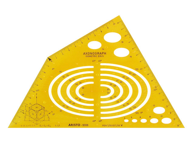 Tekensjabloon axonograaf 240x135x1,2mm