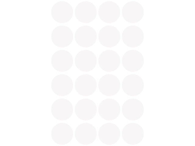 etiket Zweckform 18mm rond 4 vel a 24 etiketjes wit
