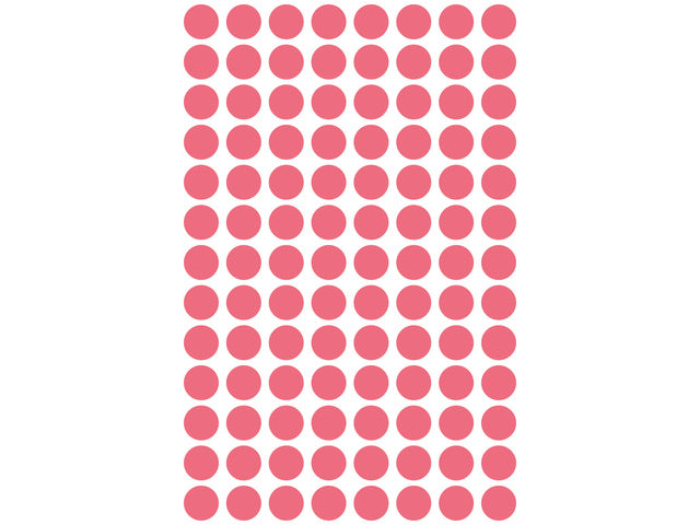 etiket Zweckform 8mm rond 4 vel a 104 etiketjes rood