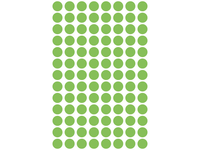 etiket Zweckform 8mm rond 4 vel a 104 etiketjes lichtgroen