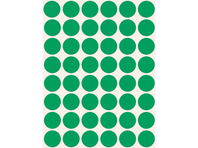 etiket Zweckform 18mm rond blister 22 vel a 48 etiketjes groen