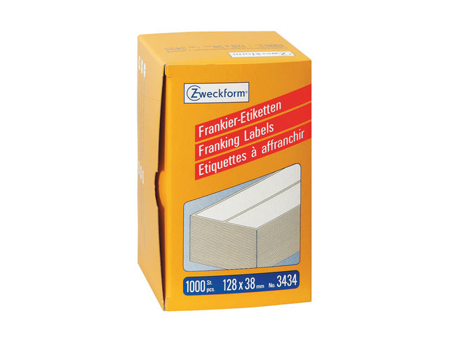 frankeeretiket Zweckform mit 128x38mm 2 Etiketten pro Vel 500 Vel