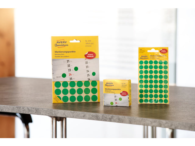 Etiket Zweckform 8mm rund Blister 4 Vel a 104 et. grün Nicht dauerhaft