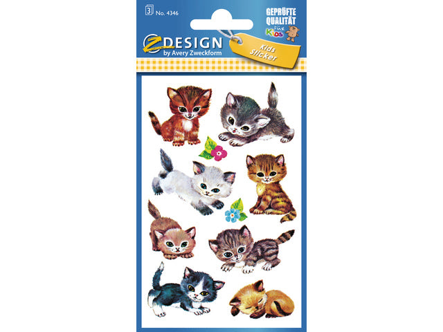 papieretiket Z-design Kinderpakje a 3 vel katten