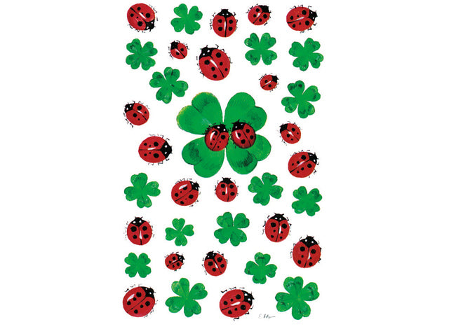 papieretiket Z-design Creative pakje a 3 vel klavers/lieveheersbeestjes