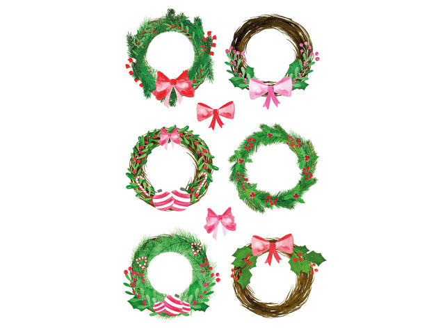 Etiket Z-design Kerstlinnen kerstkransen - 2 vel