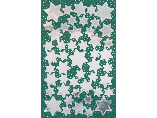 etiket Z-design Kerstpakket a 2 vel zilveren sterren