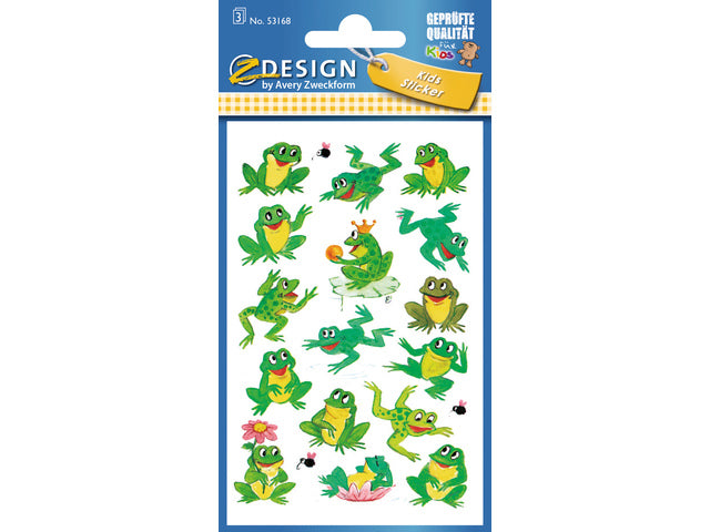 papieretiket Z-design Kinderverpakking a 3 vel kikkers
