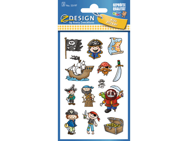 papieretiket Z-design Kinderverpakking a 3 vel piraten