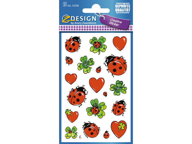 papieretiket Z-design Creative pakje a 3 vel lieveheersbeestjes/hartjes