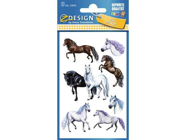 papieretiket Z-design Kinderpakket a 3 vel paarden
