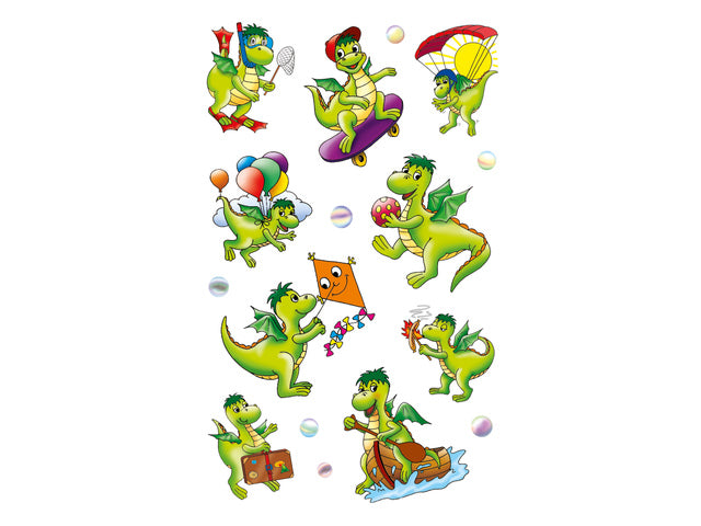 papieretiket Z-design Kinderverpakking a 3 vel draken